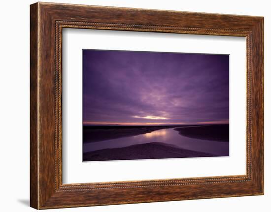 Estuarine River Inlet Running across Mudflats at Dawn, Morecambe Bay, Cumbria, UK, February-Peter Cairns-Framed Photographic Print