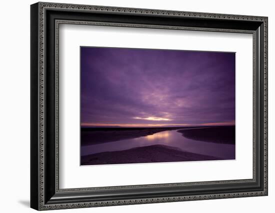 Estuarine River Inlet Running across Mudflats at Dawn, Morecambe Bay, Cumbria, UK, February-Peter Cairns-Framed Photographic Print