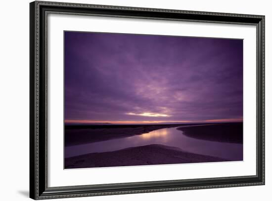 Estuarine River Inlet Running across Mudflats at Dawn, Morecambe Bay, Cumbria, UK, February-Peter Cairns-Framed Photographic Print