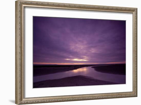 Estuarine River Inlet Running across Mudflats at Dawn, Morecambe Bay, Cumbria, UK, February-Peter Cairns-Framed Photographic Print