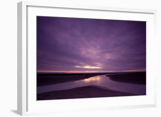 Estuarine River Inlet Running across Mudflats at Dawn, Morecambe Bay, Cumbria, UK, February-Peter Cairns-Framed Photographic Print
