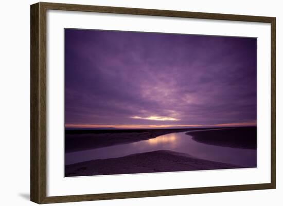 Estuarine River Inlet Running across Mudflats at Dawn, Morecambe Bay, Cumbria, UK, February-Peter Cairns-Framed Photographic Print