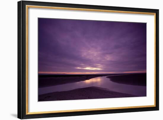 Estuarine River Inlet Running across Mudflats at Dawn, Morecambe Bay, Cumbria, UK, February-Peter Cairns-Framed Photographic Print