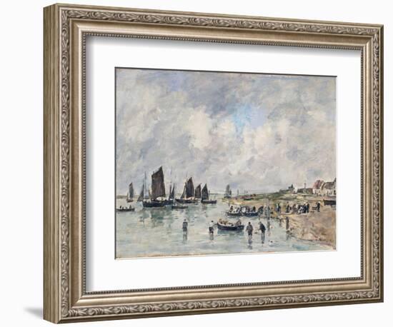 Etaples, 1889 (Oil on Panel)-Eugene Louis Boudin-Framed Giclee Print