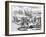 Etching of Spanish Explorers and Indigenous People-Bertrand-Framed Giclee Print