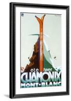 Ete Hiver Chamonix Mont-Blanc-Henry Reb-Framed Art Print