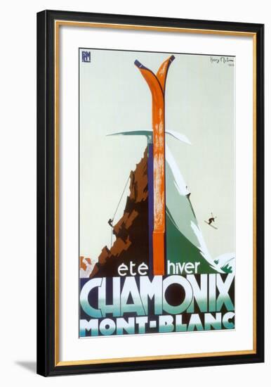 Ete Hiver Chamonix Mont-Blanc-Henry Reb-Framed Art Print