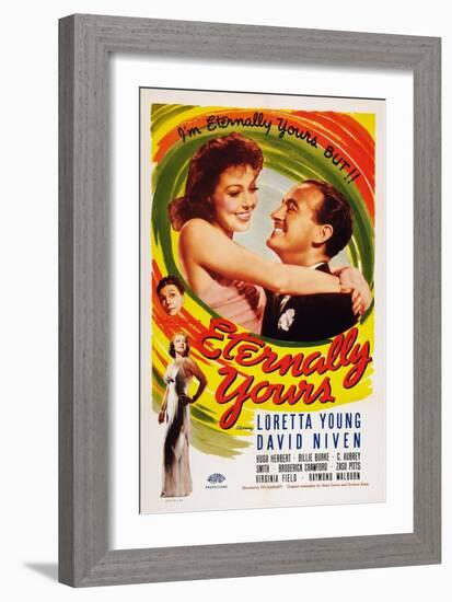 Eternally Yours, Virginia Field, Zasu Pitts, Loretta Young, David Niven, 1939-null-Framed Premium Giclee Print