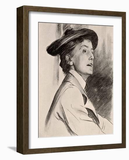 Ethel Mary Smyth (1856-1944), English Composer and Suffragette, after a Drawing by Singer Sargent F-John Singer Sargent-Framed Giclee Print