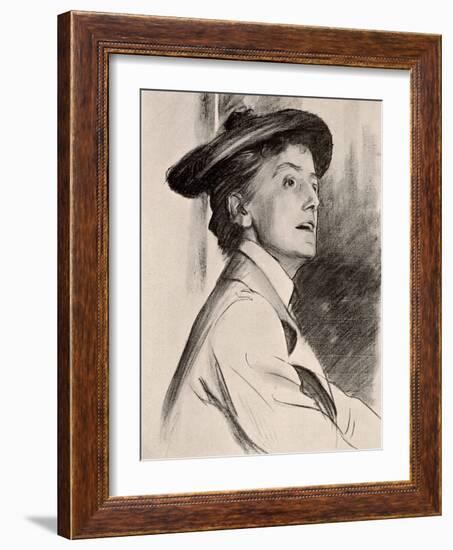 Ethel Mary Smyth (1856-1944), English Composer and Suffragette, after a Drawing by Singer Sargent F-John Singer Sargent-Framed Giclee Print