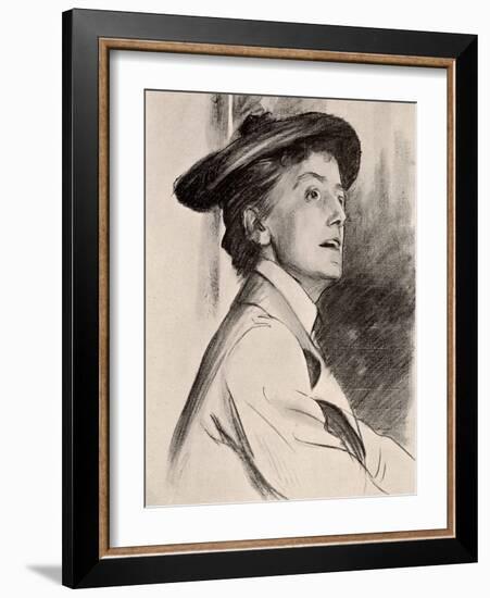 Ethel Mary Smyth (1856-1944), English Composer and Suffragette, after a Drawing by Singer Sargent F-John Singer Sargent-Framed Giclee Print