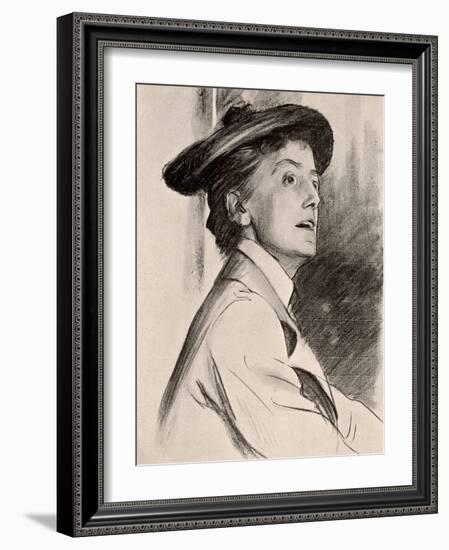 Ethel Mary Smyth (1856-1944), English Composer and Suffragette, after a Drawing by Singer Sargent F-John Singer Sargent-Framed Giclee Print