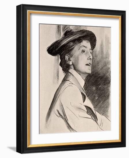 Ethel Mary Smyth (1856-1944), English Composer and Suffragette, after a Drawing by Singer Sargent F-John Singer Sargent-Framed Giclee Print
