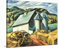 The White Barn, Eastern Townships-Ethel Seath-Stretched Canvas