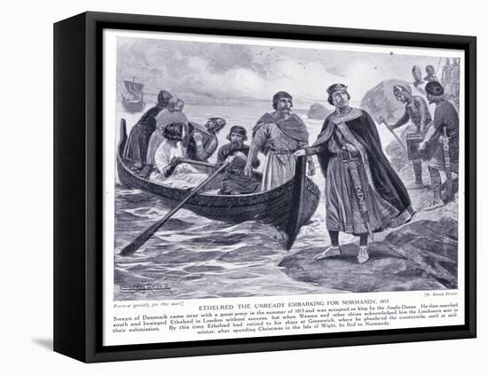 Ethelred the Unready Embarking for Normandy Ad1013, 1920's-Ernest Prater-Framed Premier Image Canvas