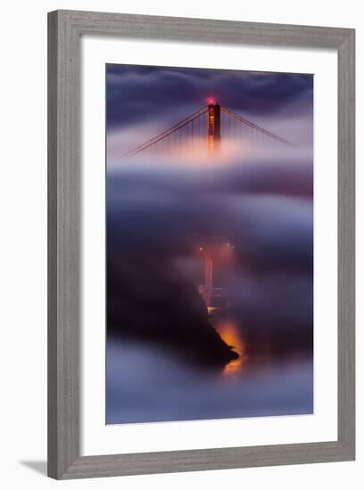 Ethereal Gate, Early Morning Fog Envelopes the Golden Gate Bridge San Francisco-Vincent James-Framed Photographic Print