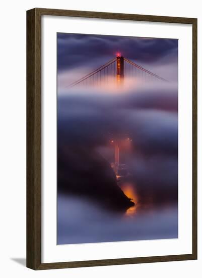 Ethereal Gate, Early Morning Fog Envelopes the Golden Gate Bridge San Francisco-Vincent James-Framed Photographic Print