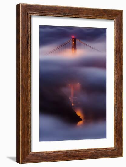 Ethereal Gate, Early Morning Fog Envelopes the Golden Gate Bridge San Francisco-Vincent James-Framed Photographic Print