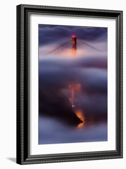 Ethereal Gate, Early Morning Fog Envelopes the Golden Gate Bridge San Francisco-Vincent James-Framed Photographic Print