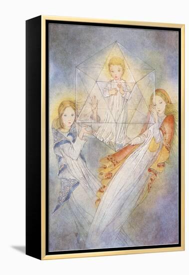 Ethereal Girls with Child in Magic Prism-null-Framed Stretched Canvas