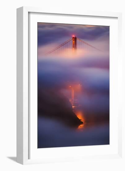 Ethereal Gold Detail in Fog at San Francisco, Golden Gate Bridge-Vincent James-Framed Photographic Print
