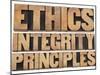 Ethics, Integrity and Principles Word Abstract-PixelsAway-Mounted Photographic Print