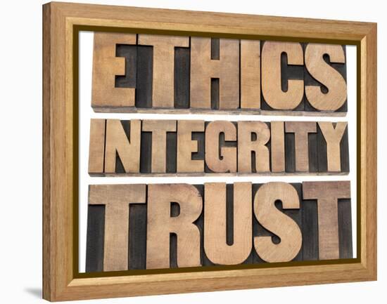 Ethics, Integrity, Trust Word-PixelsAway-Framed Stretched Canvas