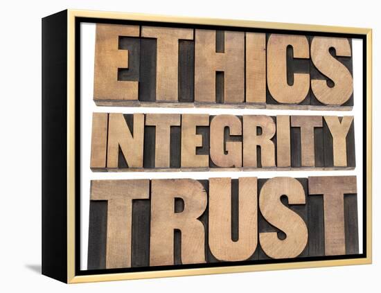 Ethics, Integrity, Trust Word-PixelsAway-Framed Stretched Canvas