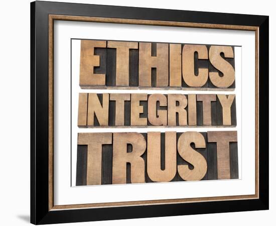 Ethics, Integrity, Trust Word-PixelsAway-Framed Premium Giclee Print