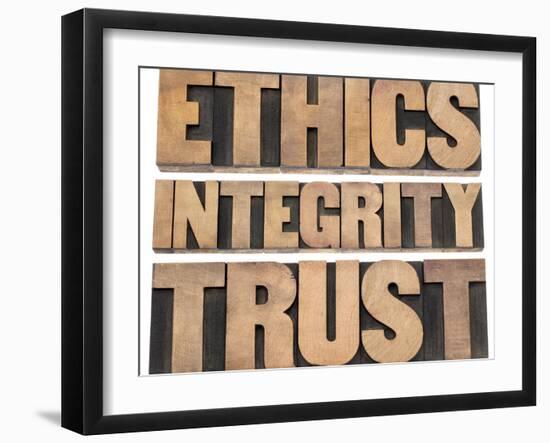 Ethics, Integrity, Trust Word-PixelsAway-Framed Premium Giclee Print