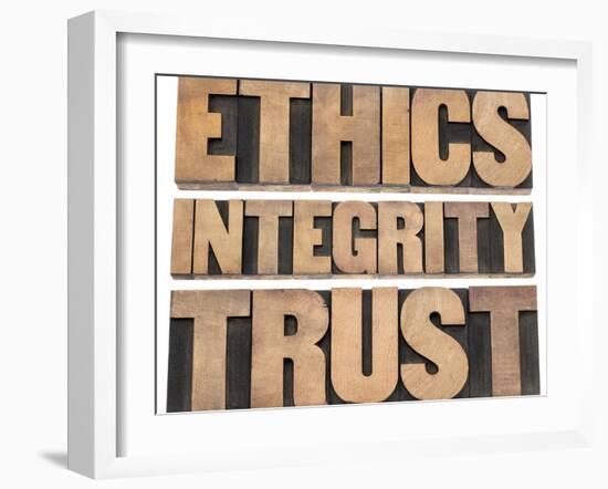 Ethics, Integrity, Trust Word-PixelsAway-Framed Premium Giclee Print