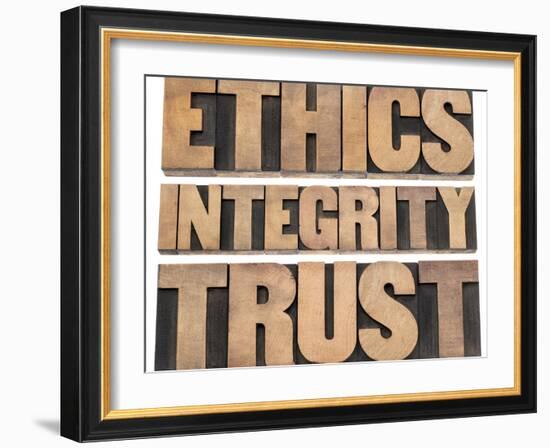 Ethics, Integrity, Trust Word-PixelsAway-Framed Art Print