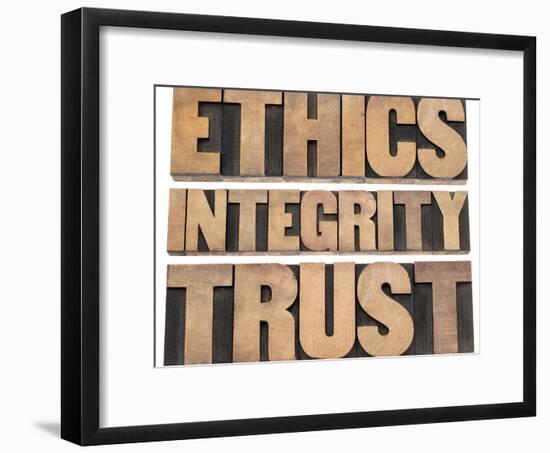 Ethics, Integrity, Trust Word-PixelsAway-Framed Art Print