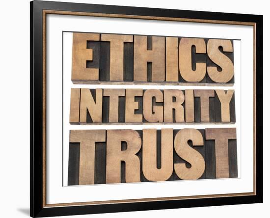 Ethics, Integrity, Trust Word-PixelsAway-Framed Art Print