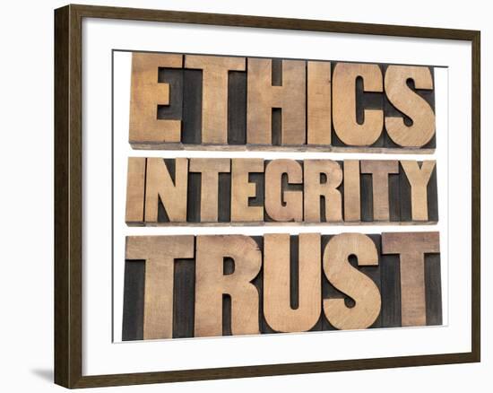 Ethics, Integrity, Trust Word-PixelsAway-Framed Art Print