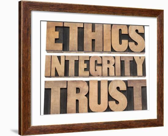 Ethics, Integrity, Trust Word-PixelsAway-Framed Art Print