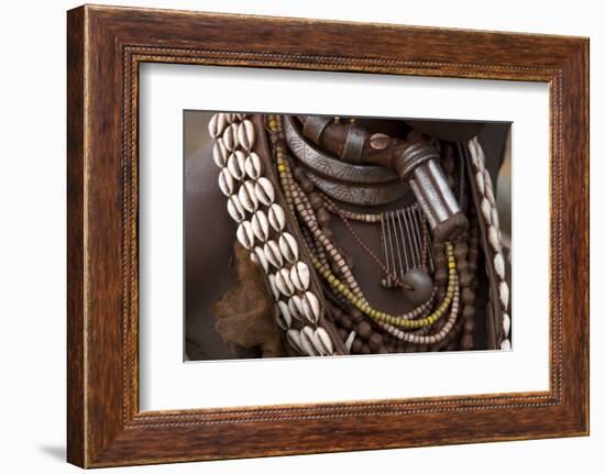 Ethiopia: Lower Omo River Basin, Dilabino (Hamar village near Turmi), Gado's necklaces-Alison Jones-Framed Photographic Print