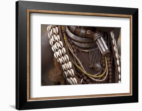 Ethiopia: Lower Omo River Basin, Dilabino (Hamar village near Turmi), Gado's necklaces-Alison Jones-Framed Photographic Print