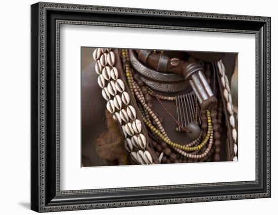 Ethiopia: Lower Omo River Basin, Dilabino (Hamar village near Turmi), Gado's necklaces-Alison Jones-Framed Photographic Print