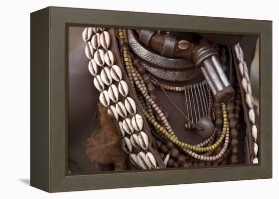 Ethiopia: Lower Omo River Basin, Dilabino (Hamar village near Turmi), Gado's necklaces-Alison Jones-Framed Premier Image Canvas