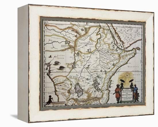 Ethiopia Old Map. Created By Joan Blaeu, Published In Amsterdam 1650-marzolino-Framed Stretched Canvas