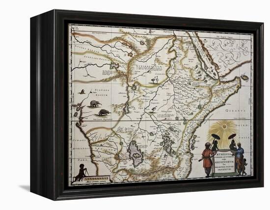 Ethiopia Old Map. Created By Joan Blaeu, Published In Amsterdam 1650-marzolino-Framed Stretched Canvas