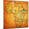 Ethiopia on Actual Map of Africa-michal812-Mounted Art Print