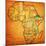 Ethiopia on Actual Map of Africa-michal812-Mounted Art Print