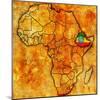 Ethiopia on Actual Map of Africa-michal812-Mounted Art Print