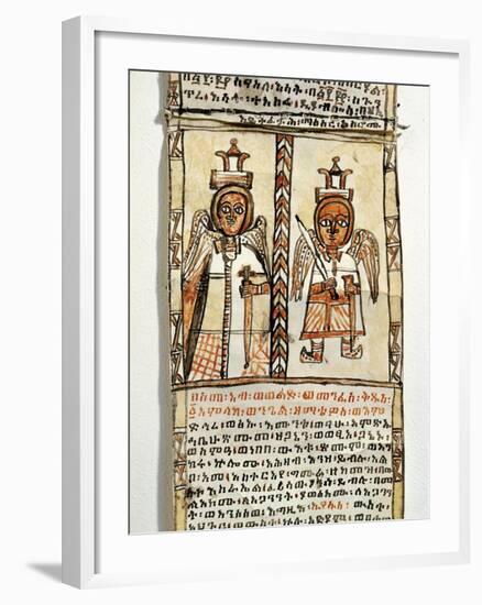 Ethiopia, Two Angels Holding Swords, from Arab Manuscript-null-Framed Giclee Print