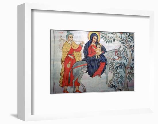 Ethiopian illustration of the Flight into Egypt, 1664. Artist: Unknown-Unknown-Framed Photographic Print