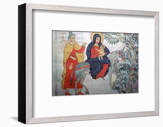 Ethiopian illustration of the Flight into Egypt, 1664. Artist: Unknown-Unknown-Framed Photographic Print