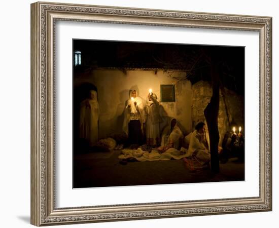 Ethiopian Orthodox Christian Pilgrims Gather for Procession of Holy Fire, Church of Holy Sepulcher-null-Framed Photographic Print