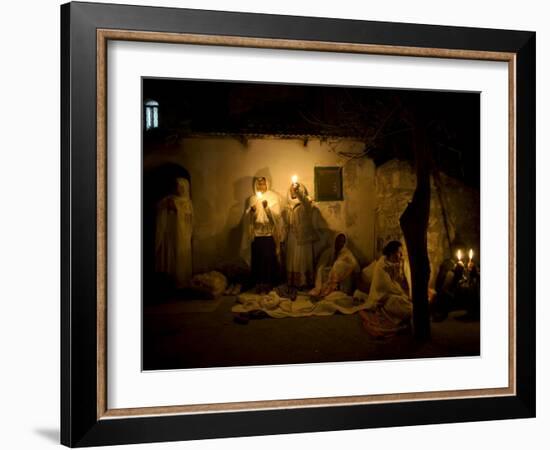 Ethiopian Orthodox Christian Pilgrims Gather for Procession of Holy Fire, Church of Holy Sepulcher-null-Framed Photographic Print
